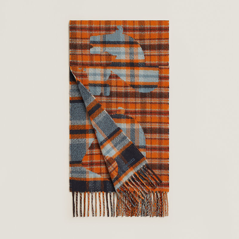 新品未使用 】Hermès エルメス メンズ マフラー カシミヤマフラー エルメスバッジソワ ワッペン グレージュ系 メンズ カシミヤ